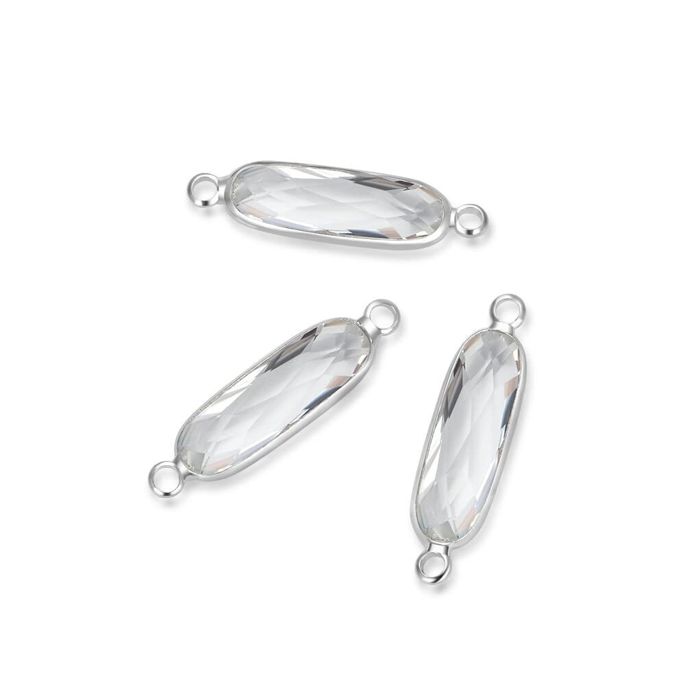 5500 10pcs Adabele Grade A April Diamond Clear Birthstone Connector Link